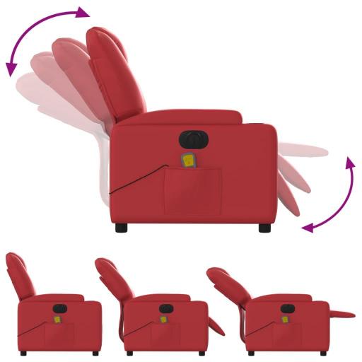 Sillón de masaje reclinable eléctrico polipiel ROJO [3]