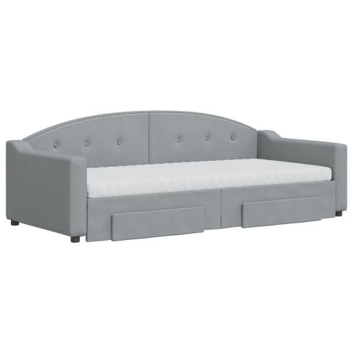 Sofá cama con colchones y cajones 90x200 - 180x200 GRIS CLARO [1]