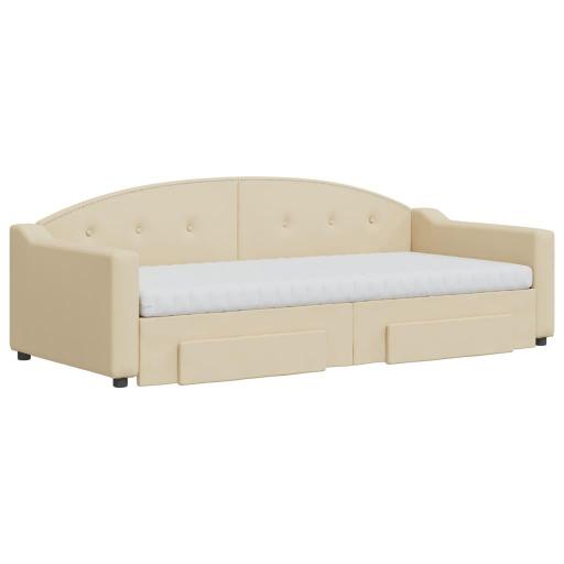 Sofá cama con colchones y cajones 90x200 - 180x200 CREMA [1]