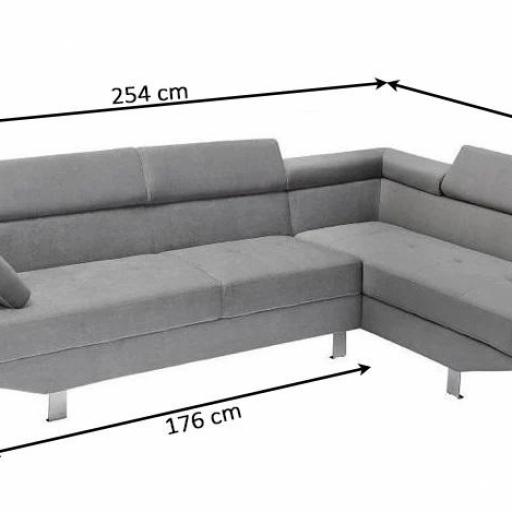 Sofá Chaise Longue Rinconera 254x166cm NEGRO [3]