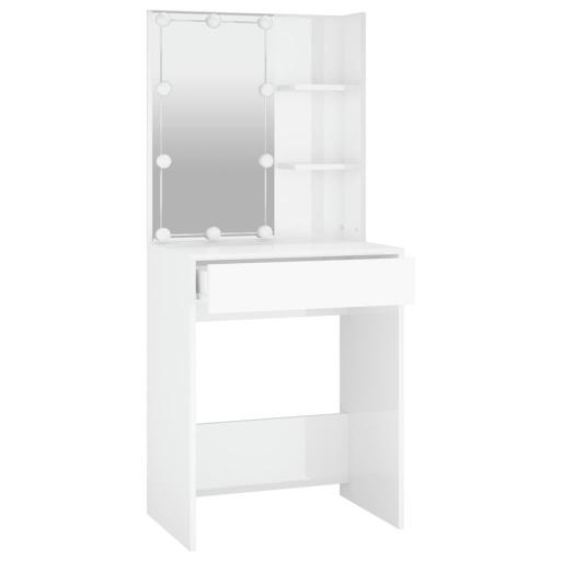 Tocador con LED 60x40x140cm BLANCO BRILLO [1]