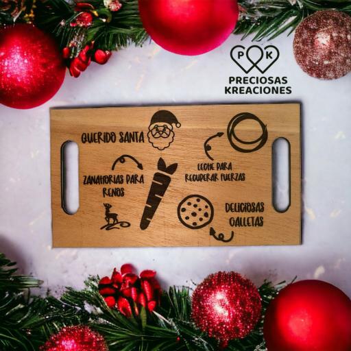 Bandeja Madera Personalizada - Santa