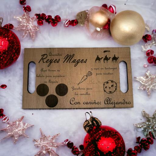 Bandeja Madera Personalizada - Reyes Magos