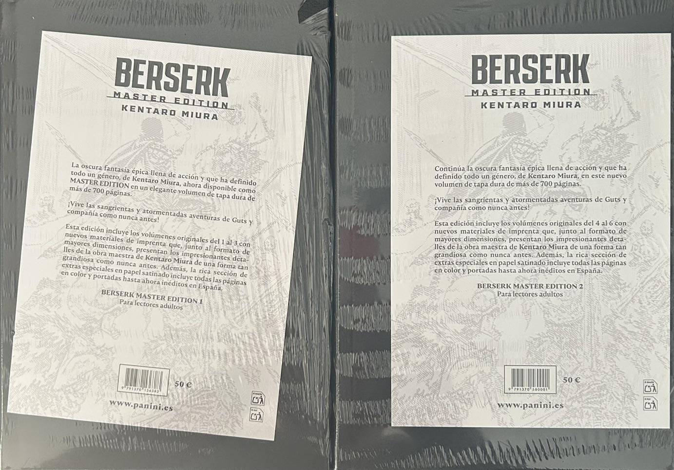 Pack Berserk Master Edition 1 y 2