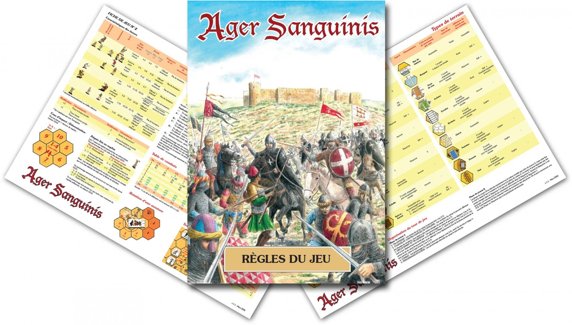 Conjunto de reglas para Ager Sanguinis 1.1 + Hojas de juego 1 y 2