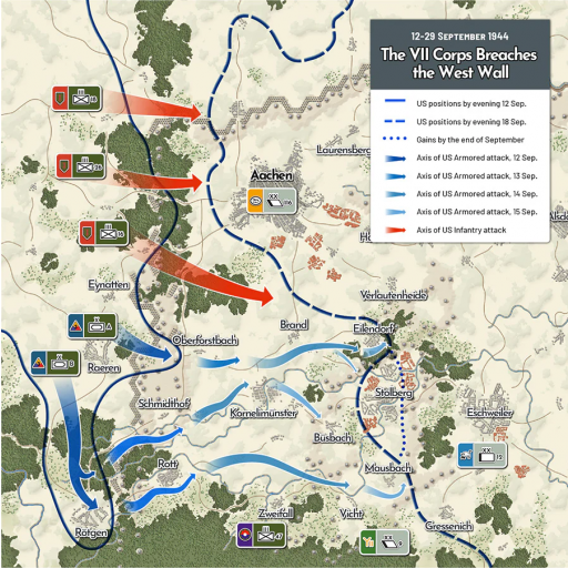 Crossing the Line - Aachen 1944 (2nd Edition) with mounted mapboard [3]