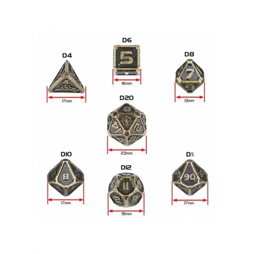 Set Dados Metal D&D (7 Unidades) con Estuche – Enhance Gaming [2]