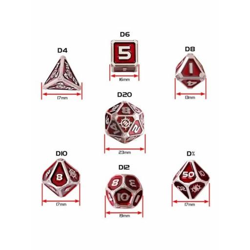 Set Dados Metal D&D Bandeja 2en1 (Edición Coleccionista Roja) - Enhance Gaming [1]