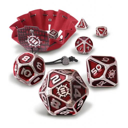 Set Dados Metal D&D Bandeja 2en1 (Edición Coleccionista Roja) - Enhance Gaming [0]