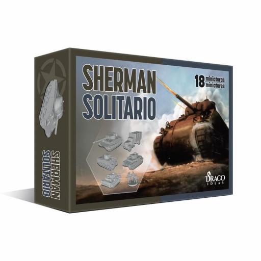 Sherman Solitario + Plancha de fichas + 18 Miniaturas + Set de dados [3]