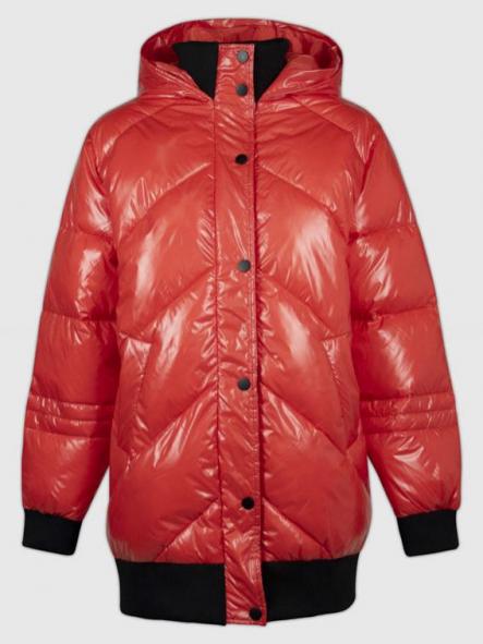 Parka rojo brillo