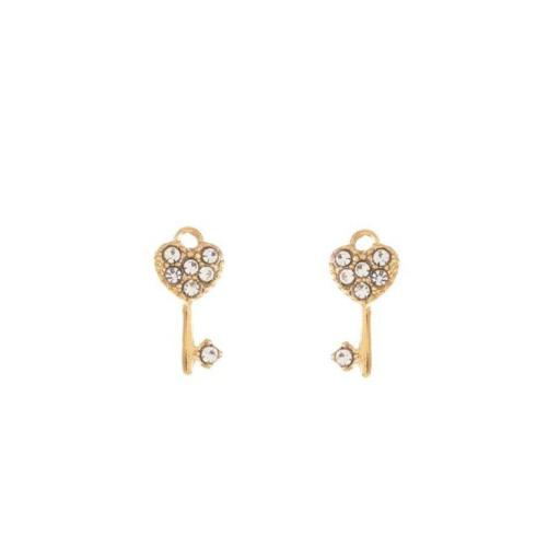 Mini pendientes llaves de acero para mujer