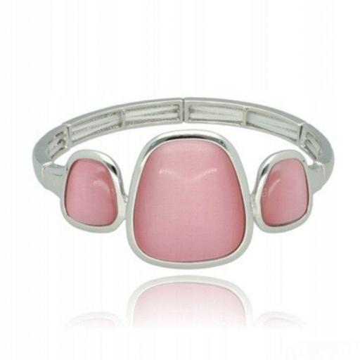 Pulsera elástica con cuarzo rosa 