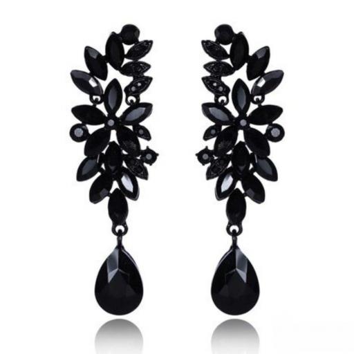  Pendientes de noche en color negro para mujer