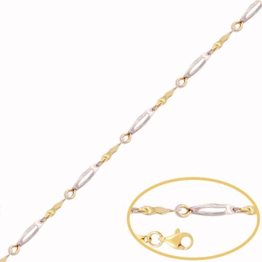 Pulsera oro 18k bicolor 19 cm para mujer [1]