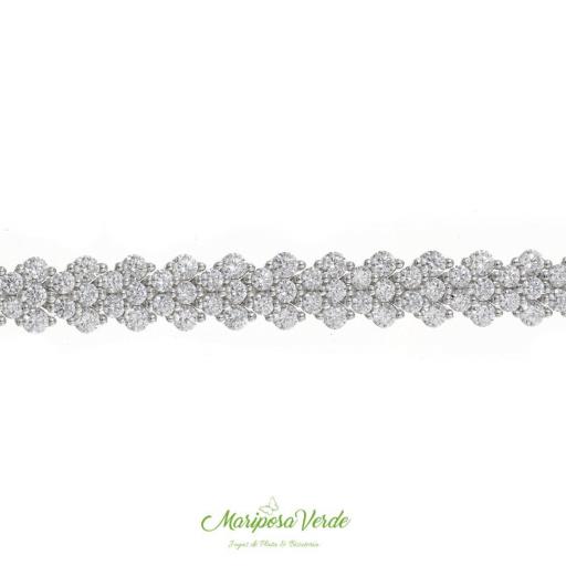Pulsera de circonitas en forma de espiga Salvatore Plata [1]