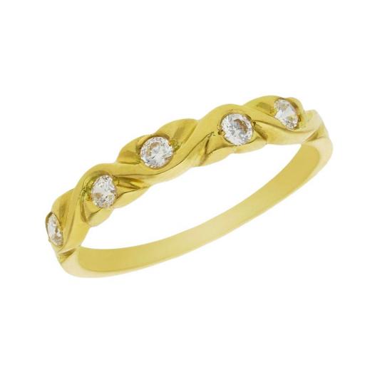 Anillo de Oro 18k con Circonitas, Elegancia en Cada Detalle