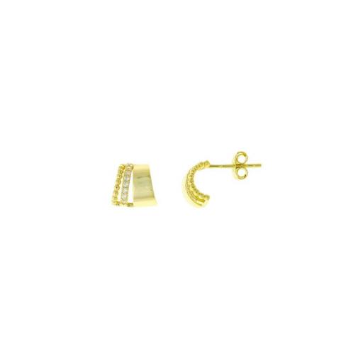 Pendientes plata baño en oro circonitas 213A0344