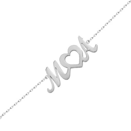 Pulsera personalizada de plata iniciales y corazón 