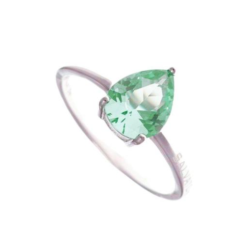 Anillo plata espinel verde Salvatore Plata para mujer