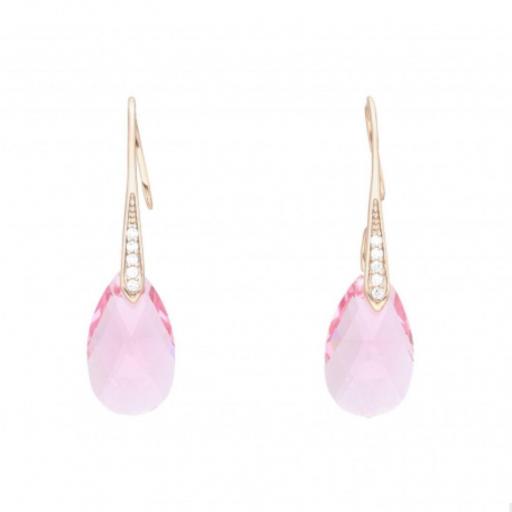  Pendientes elegantes cristal rosa