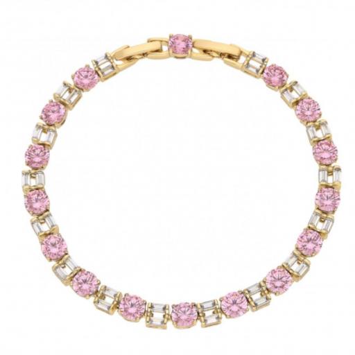 Elegante pulsera con piedras rosa