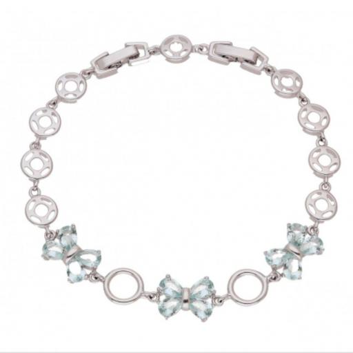 Elegante pulsera para mujer lazos de cristal azul