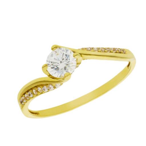 Elegante Anillo de Oro 18k con Circonitas Brillantes