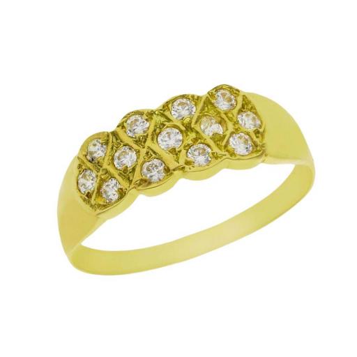 Anillo de Oro 18k con Circonitas, Para un Look Radiante