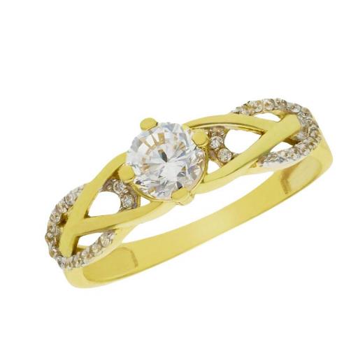 Anillo de Oro 18k con Circonitas, Elegancia para Cada Día