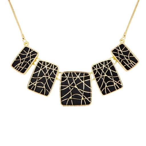 Collar corto para mujer en tono negro dorado [0]