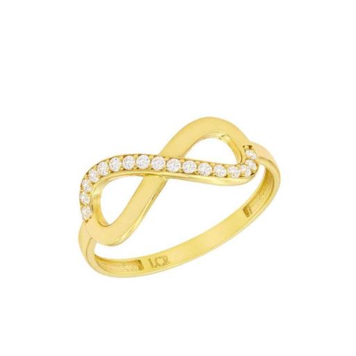 Anillo de oro 18k con circonitas INFINITO