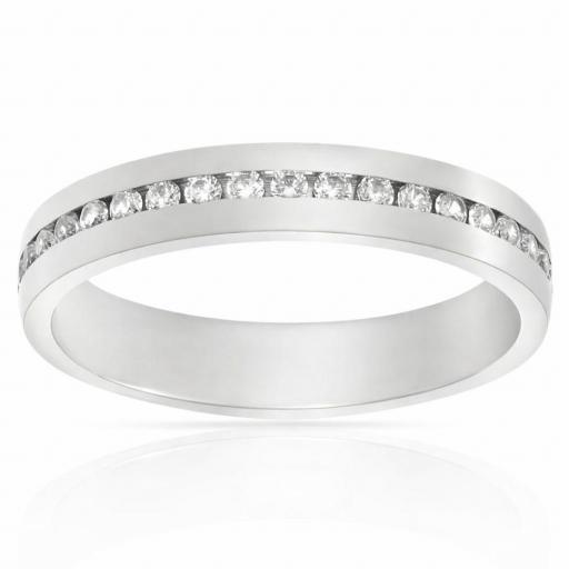 Alianza Eternidad de Plata 1ª Ley con Circonitas 4 mm