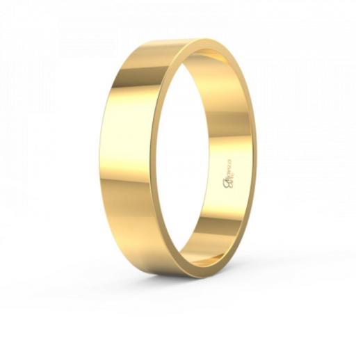 Alianza de Oro 18k Plana 4,5 mm – Elegancia Refinada (Grosor 1,3 mm)