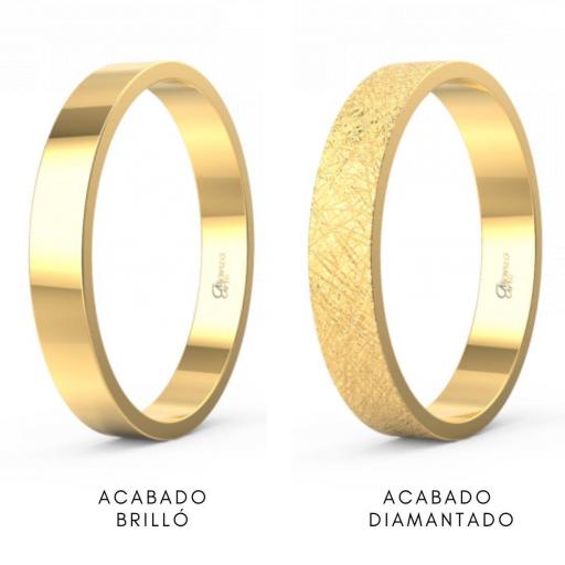 Alianza plana oro 18k 4 mm ancho (Grosor 1 mm) – presencia clásica [1]