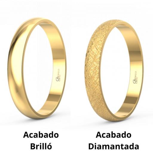 Alianza de boda media caña oro 18K 3.5 mm (grosor 1 mm) – elegancia clásica para matrimonio [1]