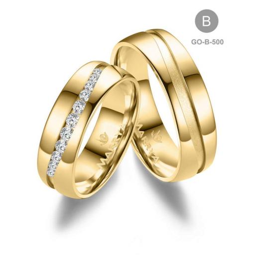 Alianzas elegantes de oro para boda o aniversario de bodas modelo 500 [1]