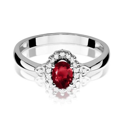 Anillo Almandino Oro Blanco 14K con Granate y Diamantes 0,50 ct [1]