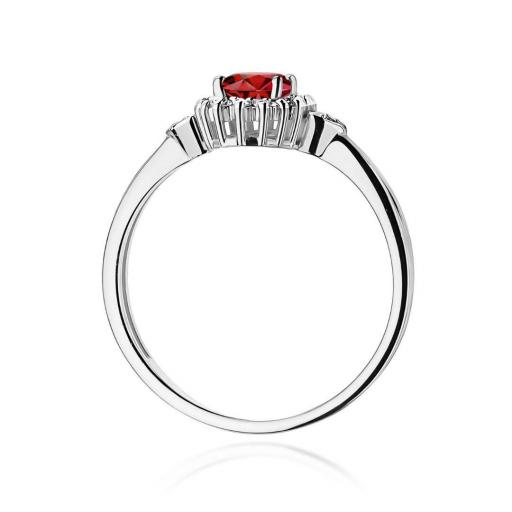 Anillo Almandino Oro Blanco 14K con Granate y Diamantes 0,50 ct [2]