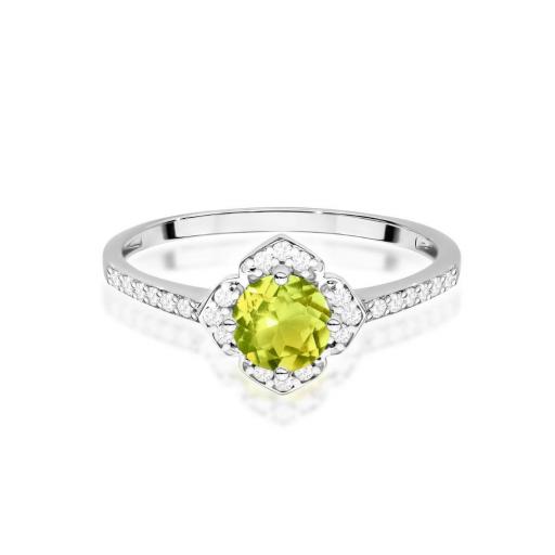 Anillo Avriel Oro Blanco 14K con Peridoto y Diamantes 0,60 ct [1]