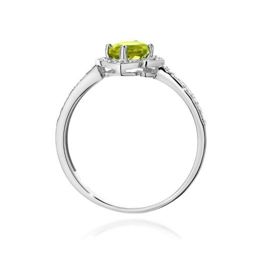 Anillo Avriel Oro Blanco 14K con Peridoto y Diamantes 0,60 ct [2]