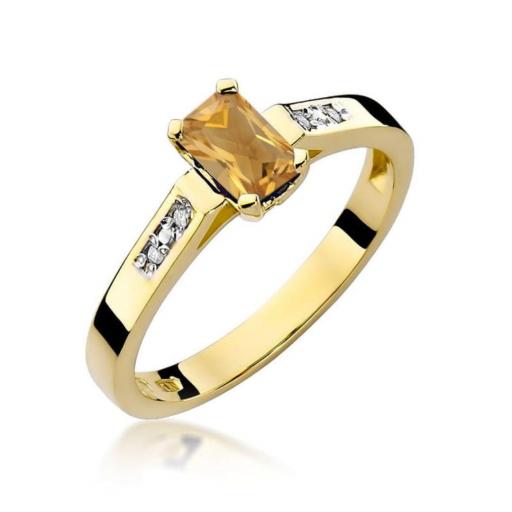 Anillo Camille Oro Amarillo 9K con Citrino 0,80 ct y Diamantes
