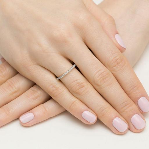 Anillo Celestia Oro Blanco 9K con Diamantes de Laboratorio 0,18 ct [3]