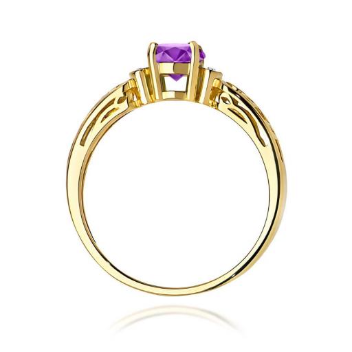 Anillo Celia Amatista 0,50 ct en Oro 14K con Diamantes [2]