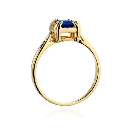 Anillo Charlotte Oro Amarillo 14K con Zafiro 0,70 ct y Diamantes Certificado [2]