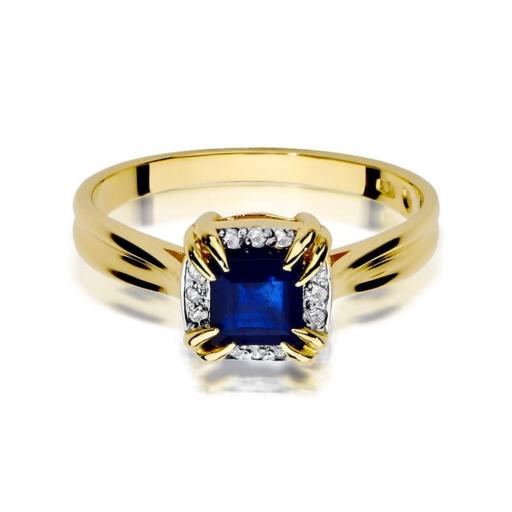 Anillo Charlotte Oro Amarillo 14K con Zafiro 0,70 ct y Diamantes Certificado [1]