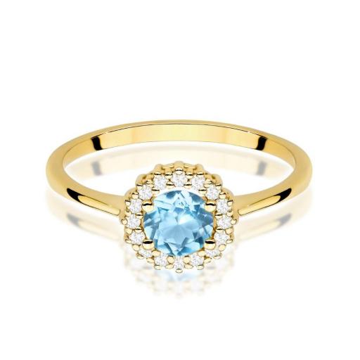 Anillo Clémence Oro Amarillo 14K con Topacio Swiss y Diamantes 0,50 ct [1]
