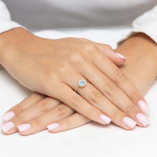 Anillo Clémence Oro Amarillo 14K con Topacio Swiss y Diamantes 0,50 ct [3]