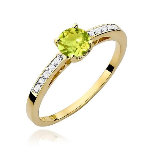Anillo Colette Oro Amarillo 14K con Peridoto y Diamantes 0,60 ct [0]