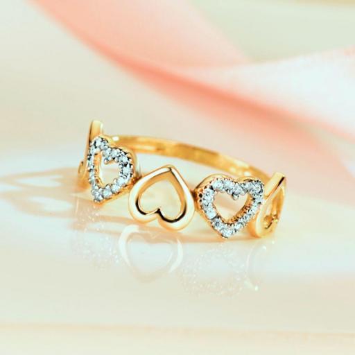 Anillo Corazones de oro 18k ideal para regalar para mujer [1]